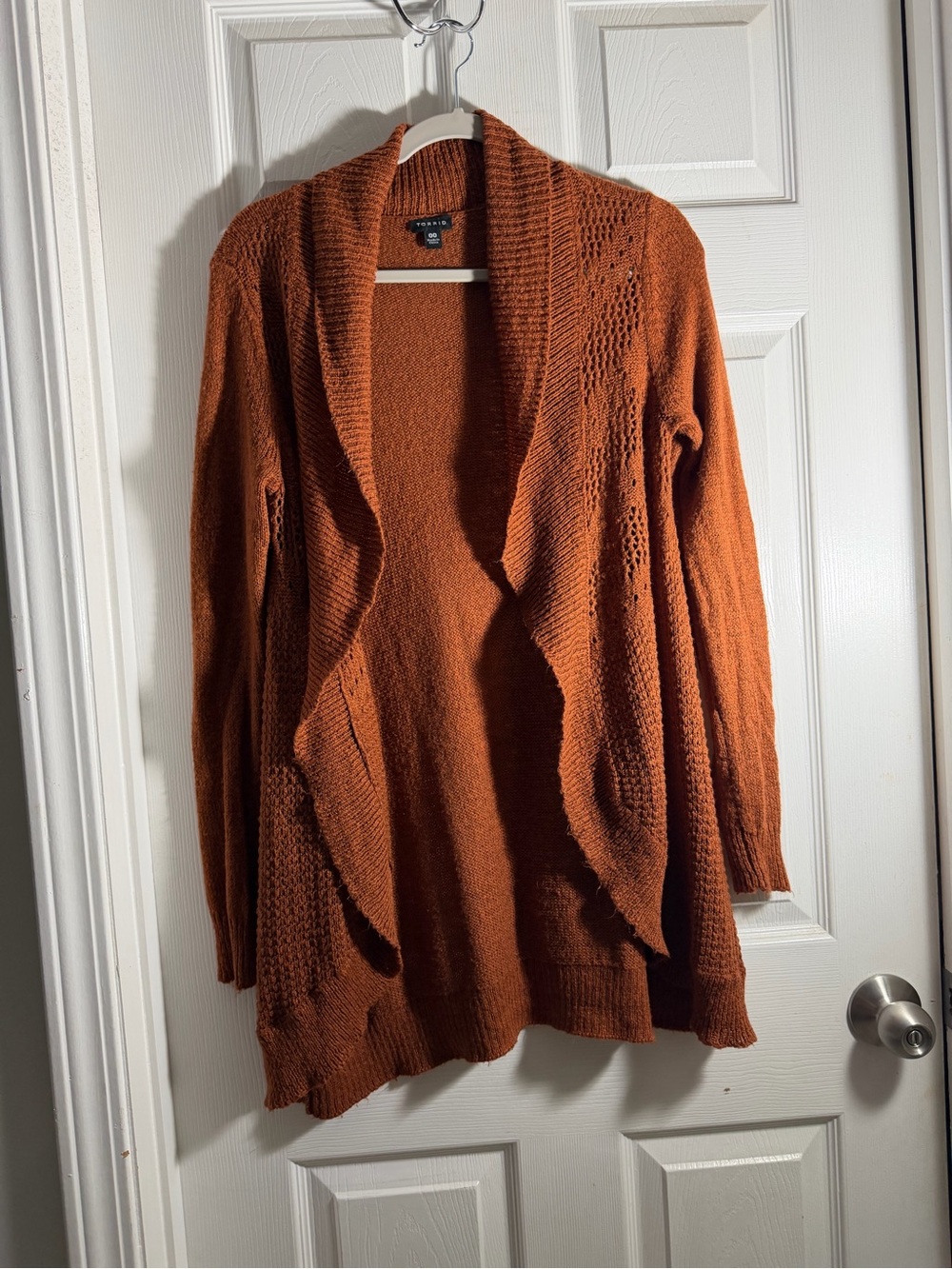 Torrid Pointelle Cardigan Curve Front Shawl Sweater Size 00 it’s  like a medium